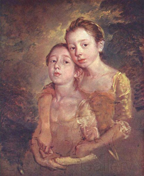 Thomas Gainsborough Two Daughters with a Cat France oil painting art